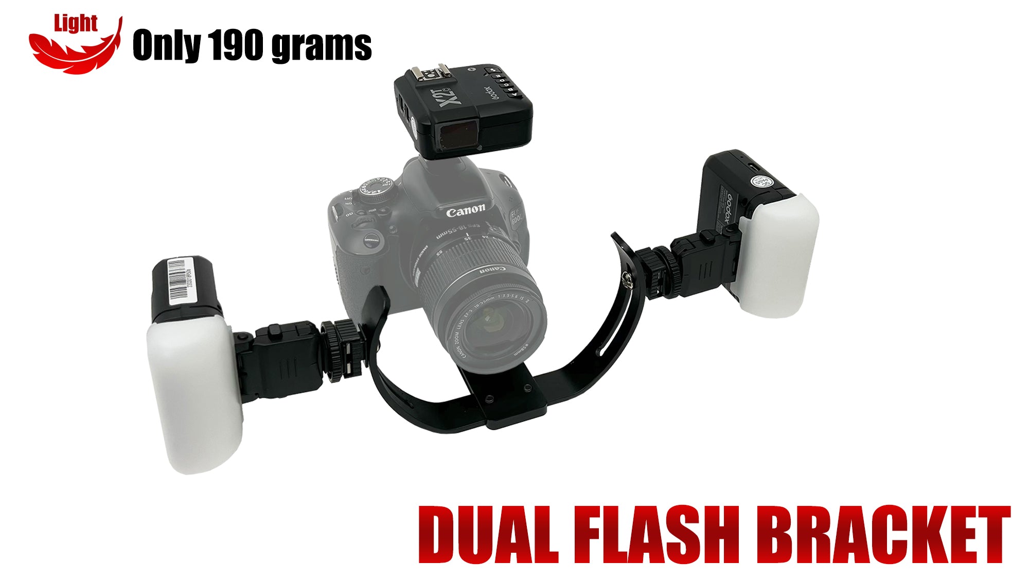 MK-018 一眼レフカメラ用ツインフラッシュブラケット。マクロ写真と